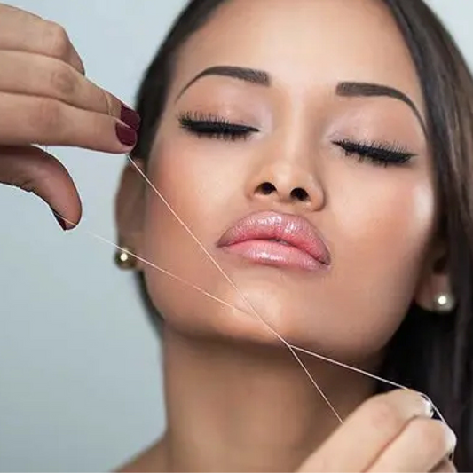 Chin threading Divya